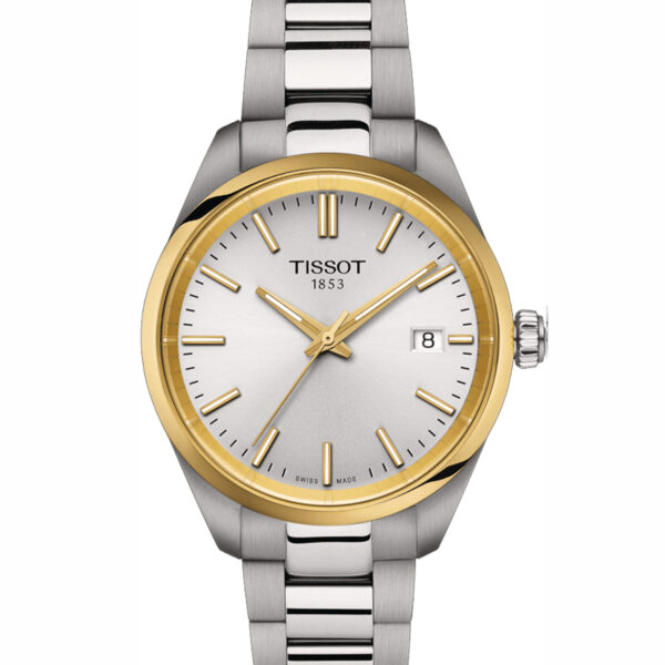 ساعت مچی تیسوت Tissot زنانه تک موتوره دورنگ مدل T150.210.21.031.00