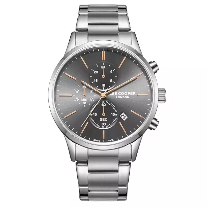 ساعت مچی مردانه لی کوپر | Lee Cooper LC08042.360 | مدل کلاسیک نقرهای – Gun Gray